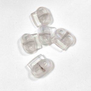 Kordelstopper 2- Loch - transparent, oval
