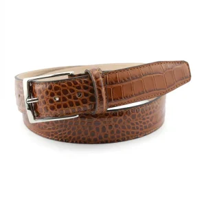 Belt Croco print | Brown