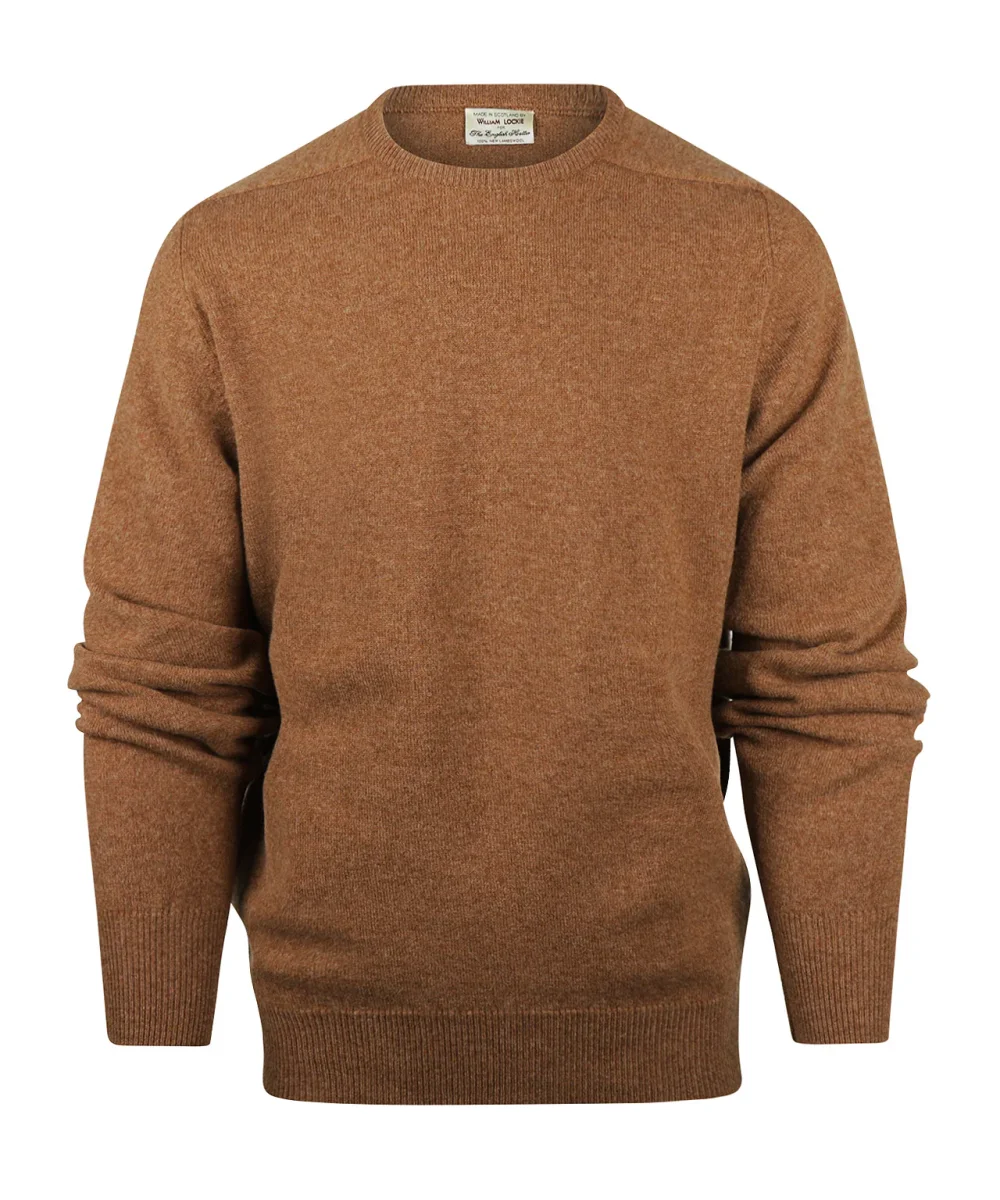 Pullover Lambswool round neck dutch fit | Brown
