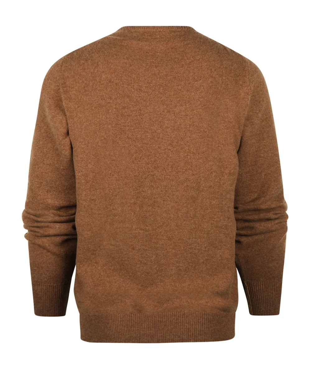 Pullover Lambswool round neck dutch fit | Brown – Bild 3
