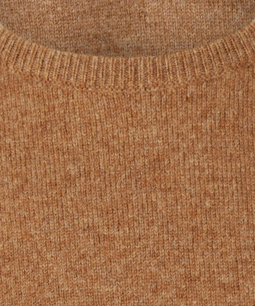 Pullover Lambswool round neck dutch fit | Brown – Bild 4