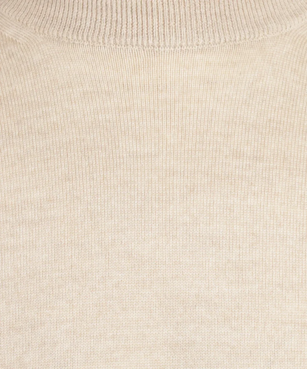 Merino wool round neck sweater | Beige – Bild 5