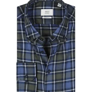 Eterna Shirt Brushed Cotton | Blue
