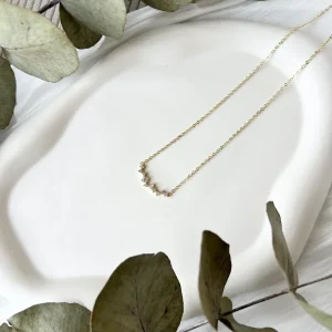 Halskette, Gold, Strasssteine, Brautschmuck, feine Brauthalskette