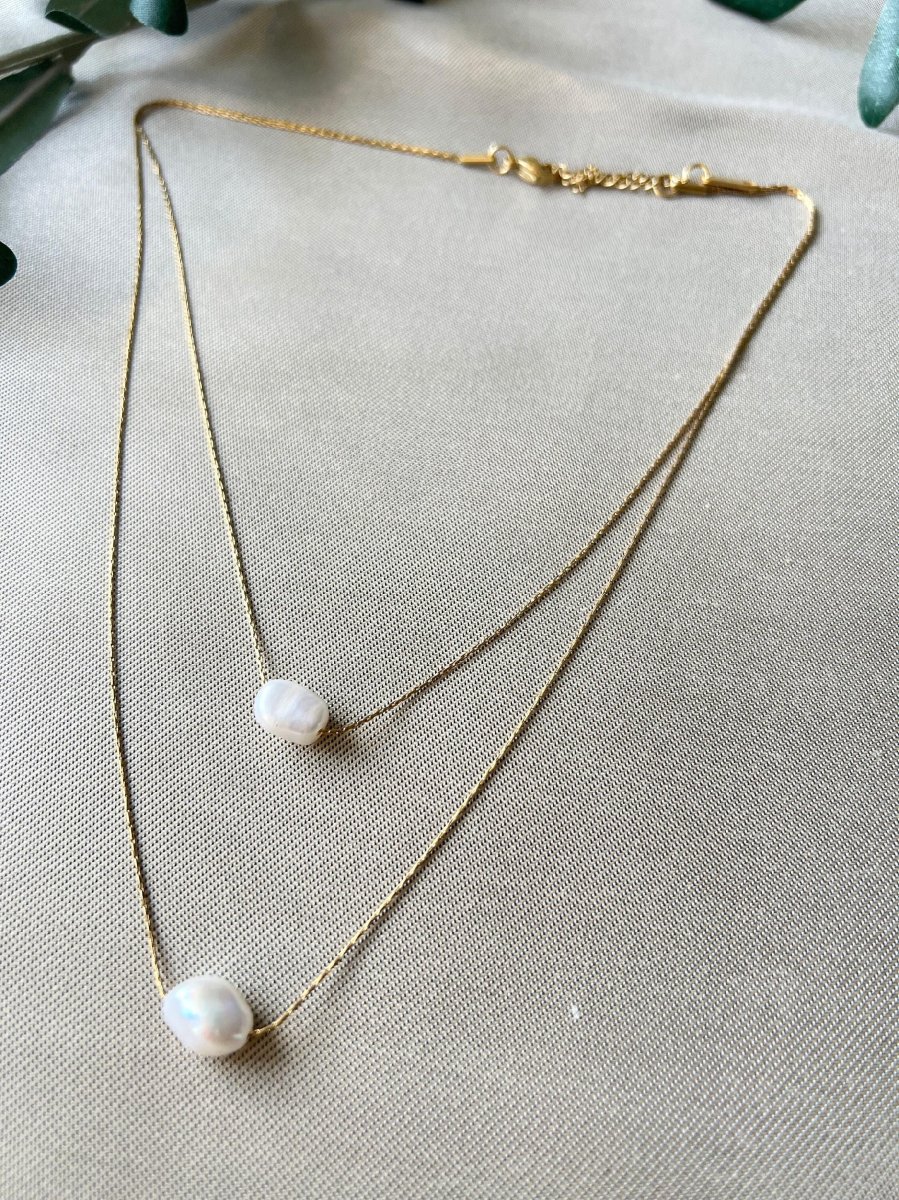 Feine Perlen Halskette, Brauthalskette, Brautschmuck, dünnes Band, Mehrsträngige Kette