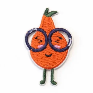 Aufnäher Orange mit Brille – Niedlicher Frucht-Patch zum Aufbügeln