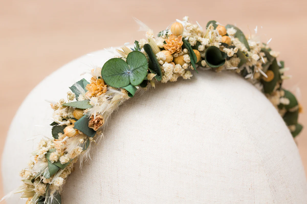 Trockenblumen Haarreif| Eukaylptus & Schleierkraut Liebe